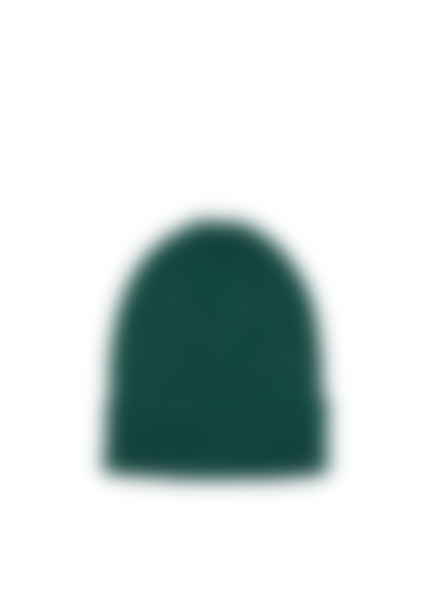 Miss Pompom Wool Ribbed Green Hat