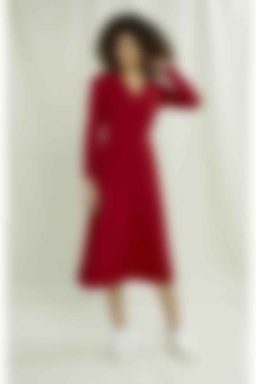 People Tree Robe Portefeuille Rouge Mathilde