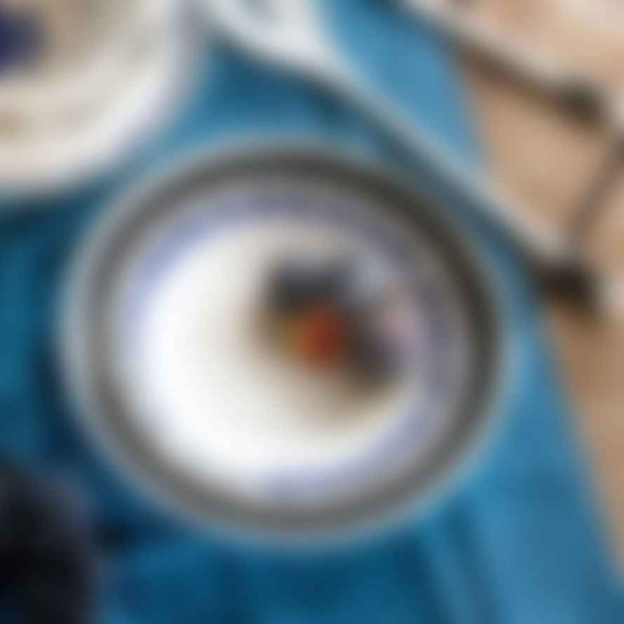 Serax Medium Blue and Black Wave Hand Painted Plate