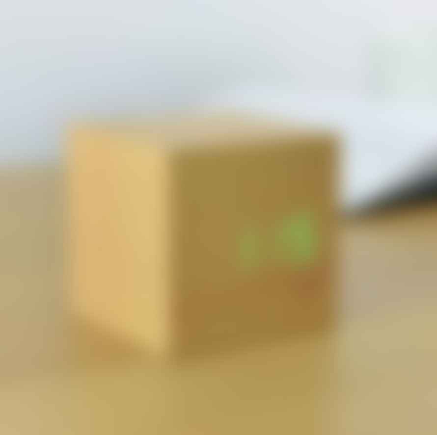 Gingko Beech Green LED Cube Click Clock