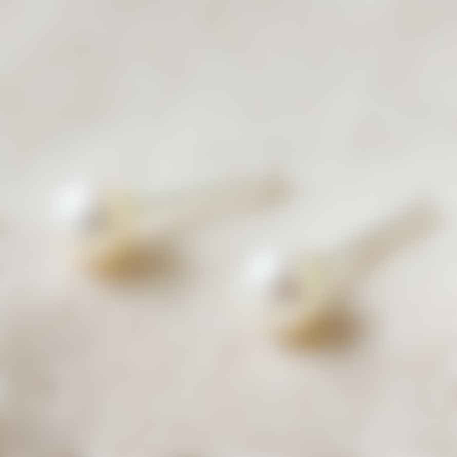 Lisa Angel Tiny Ivory Sterling Silver Freshwater Pearl Earrings