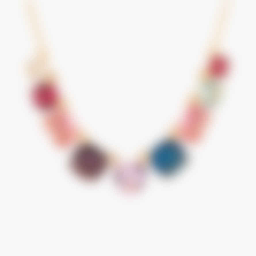 Les Nereides 9 Stones La Diamantine Multicoloured Thin Necklace