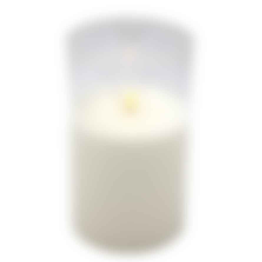 Werner Voss LED White Pillar Candle In Clear Glass Jar : Large