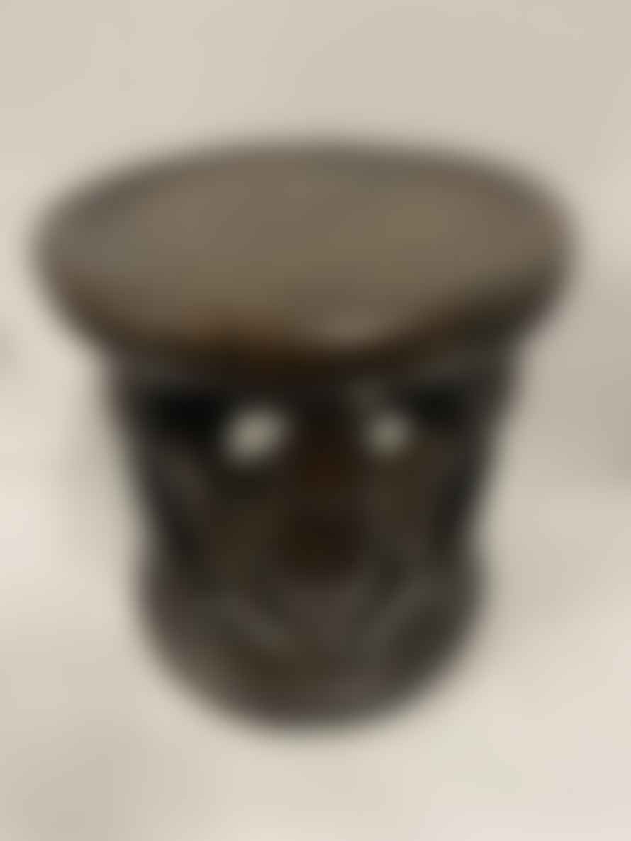 Botanical Boys Baule Stool - Hand Carved - Ivory Coast (85.3)