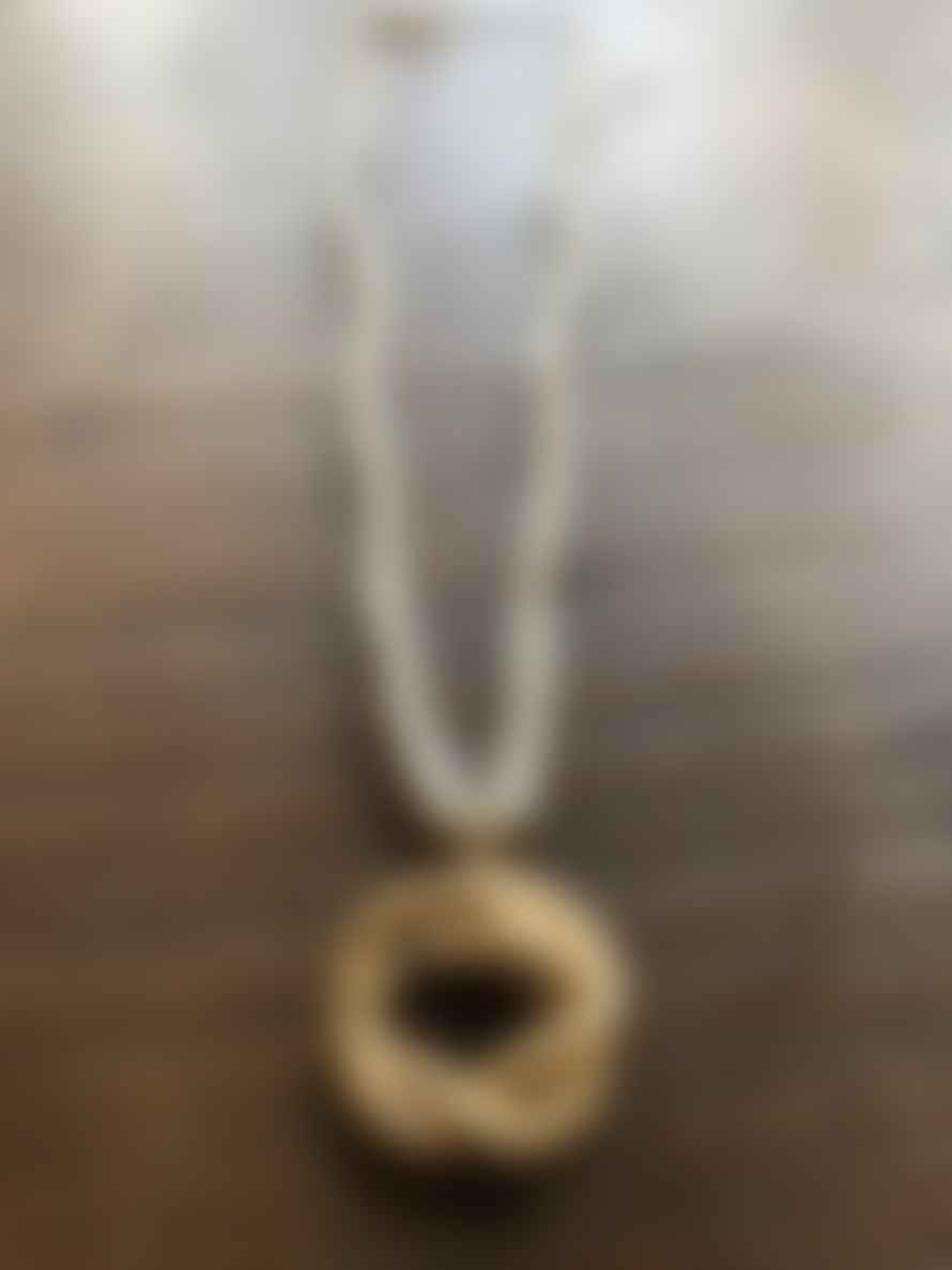CollardManson Pearl Necklace W/Snake - Gold