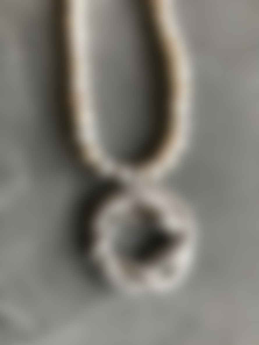 CollardManson Pearl Necklace W/Snake - Silver
