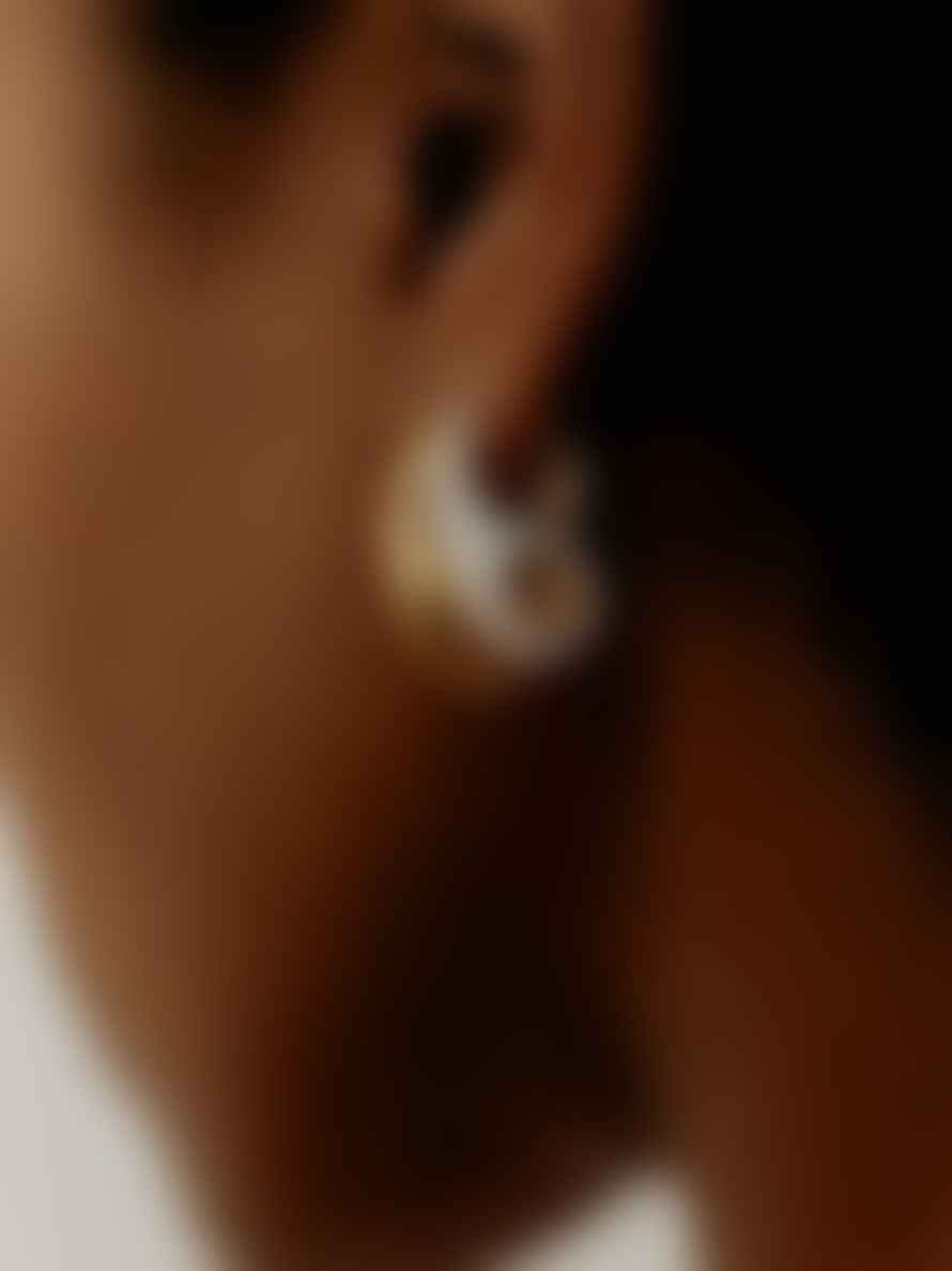 Maria Black Vogue Earring White - Gold