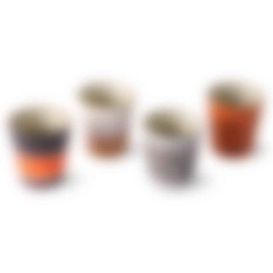 HK Living Coloured Ceramic Ristretto Coffee Cups without Handle (Set of 4)