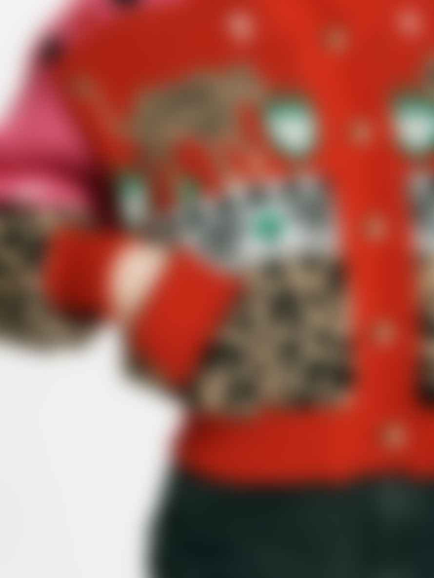 Hayley Menzies Leopardess Cotton Merino Bomber Jacket in Leopardess Pink