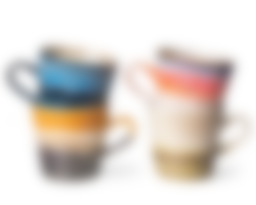 HKliving Ceramic 70s Americano Mugs Set Of 4
