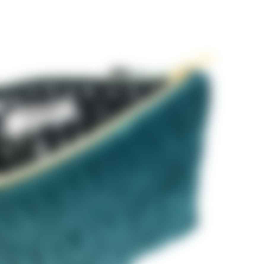 SIXTON LONDON Tribeca Velvet Make-Up Bag With Bee Pin In Teal