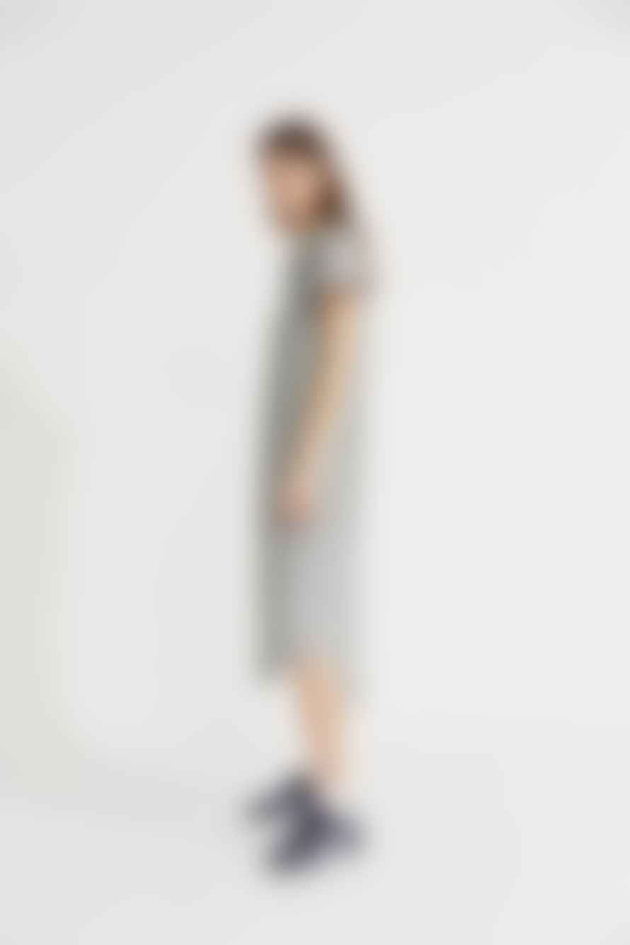 Ecoalf Lychee Linen Button Through Dress - Light Grey