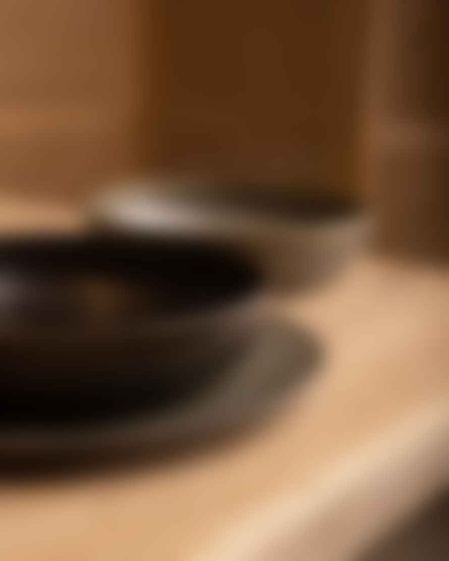 HKliving Home Chef Ceramics Deep Plate Rustic Black
