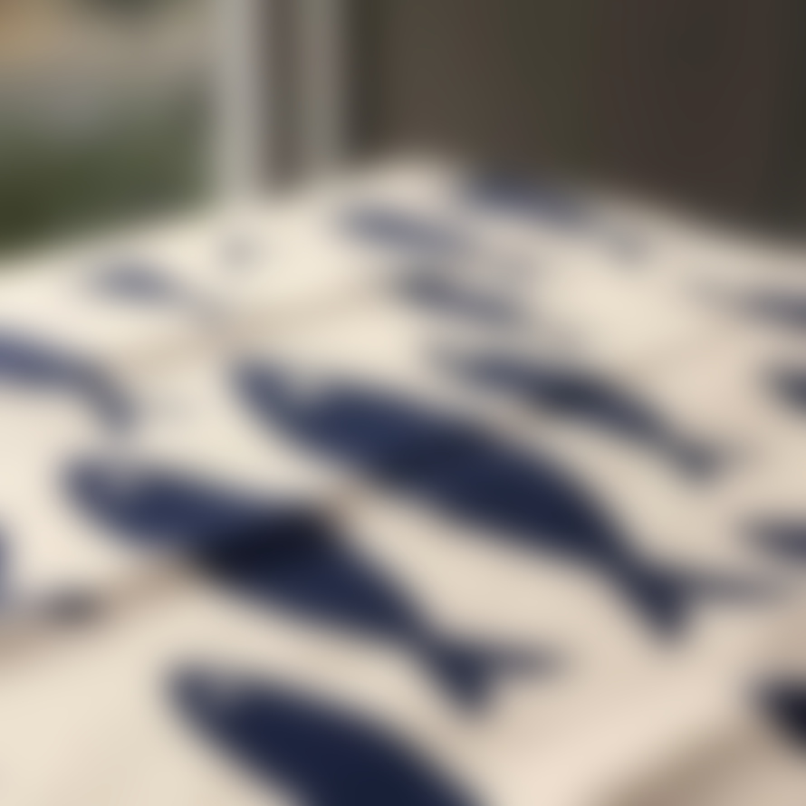 LIGA Navy Organic Cotton Sardines Tea Towel