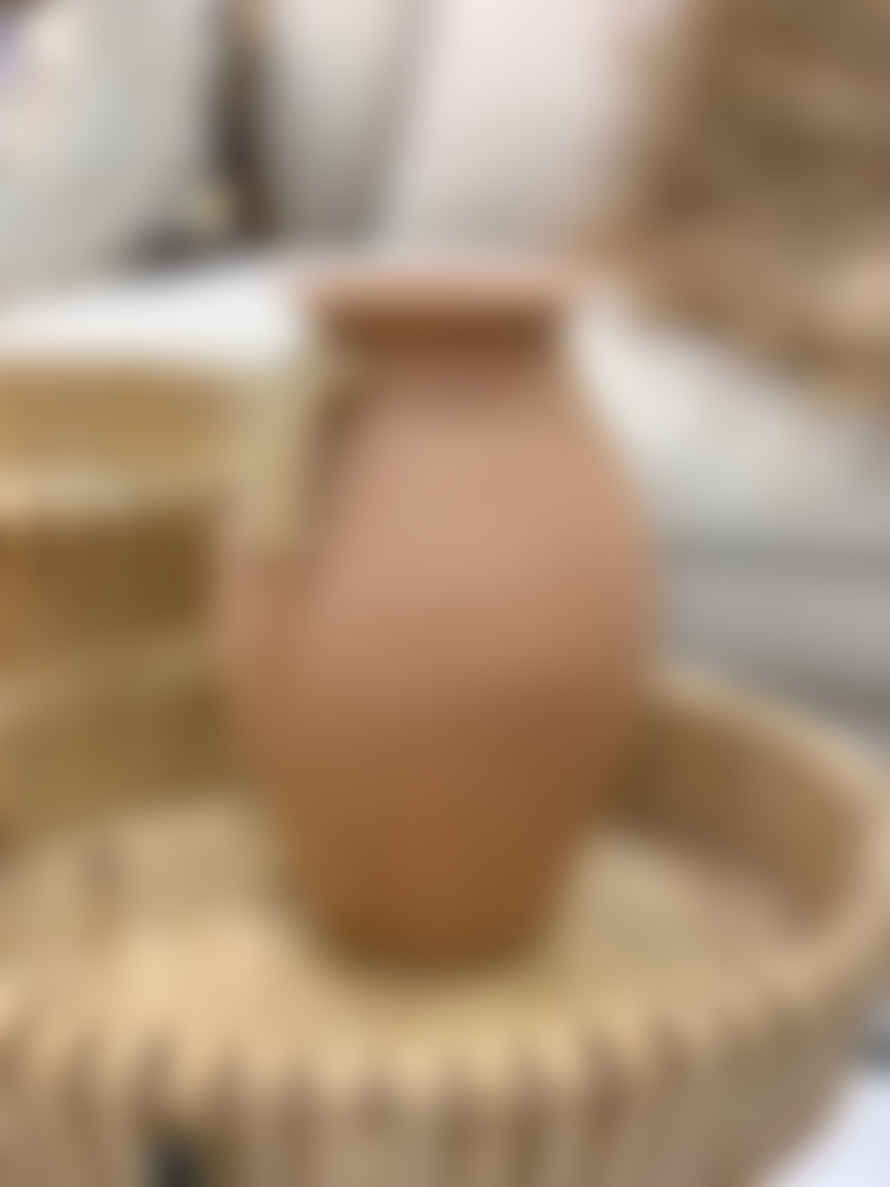 Vase En Terre Cuite Et Rotin – Terracotta