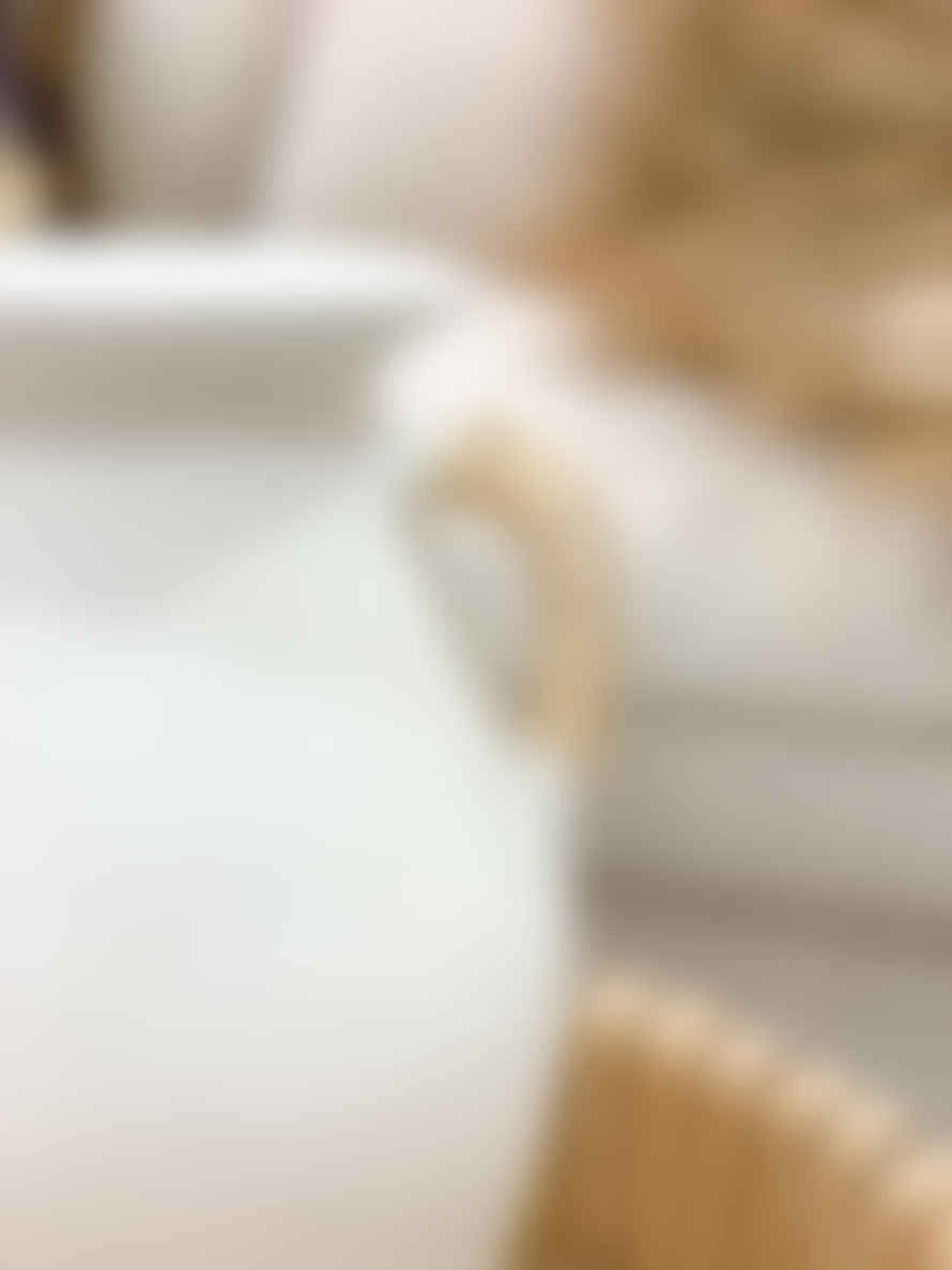 Vase En Terre Cuite Et Rotin – Blanc