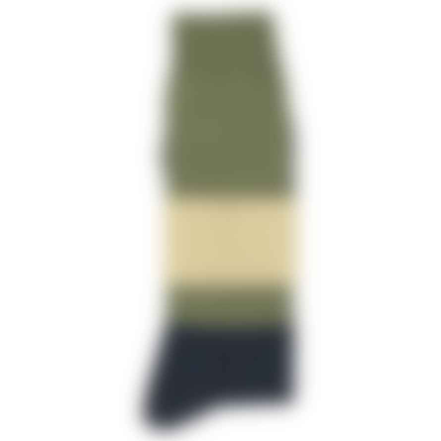 Escuyer Colour Block Socks - Olive/Indigo - Size 6.5-11