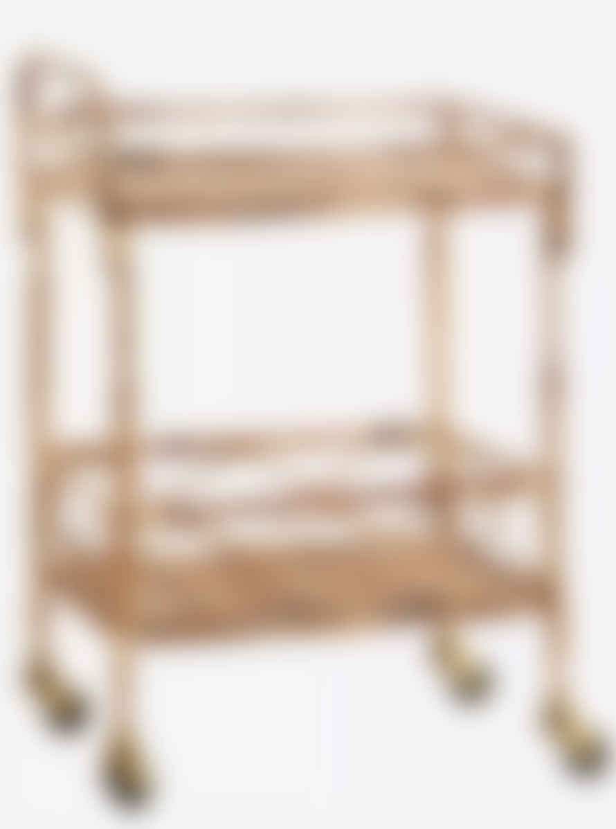 Madam Stoltz Bamboo Trolley With Two Tiers