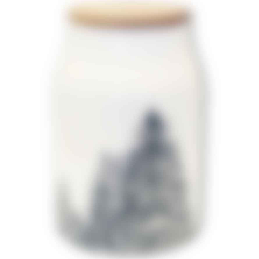 Angel des Montagnes Large Ceramic Jar With Fir Trees Motif 