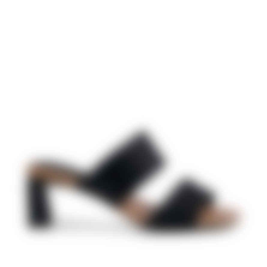 Shoe The Bear Slyvi Padded Strap Heel - Black Satin