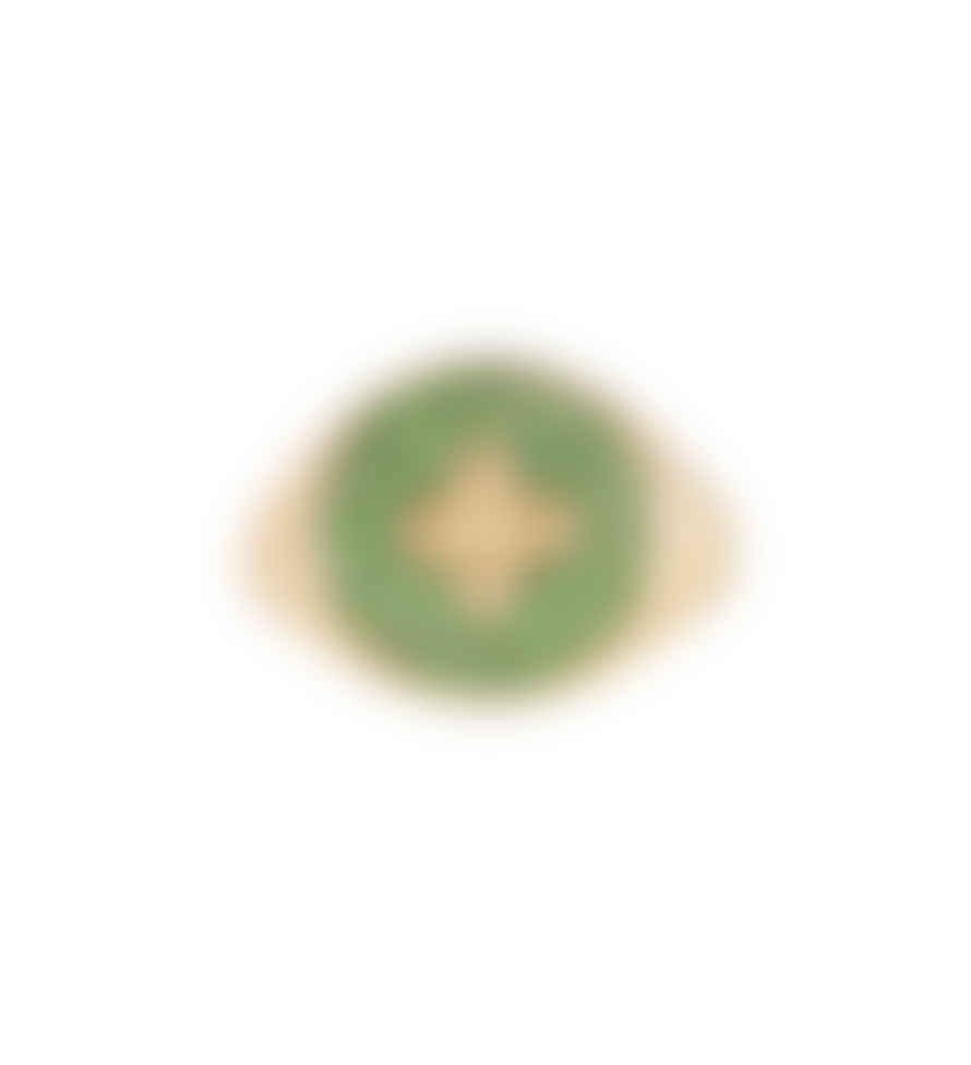 Cabirol Chevalière Croisette En Or Jaune Sertie De Grenats Verts De Taille Brillant