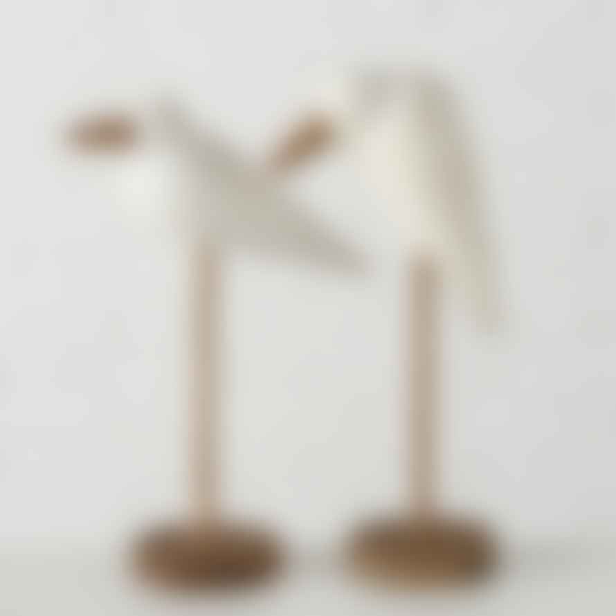 &Quirky White Volo Bird Figure : Head Up or Head Down