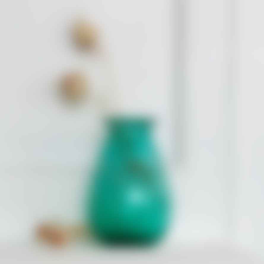 Grand Illusions Padma Vase Recycled Glass Teal