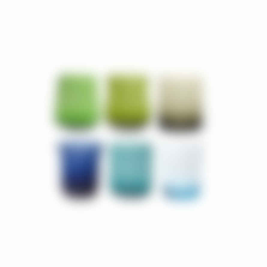 Bitossi Trinkglas Multicolor Grün Blau Nuancen 6er Set