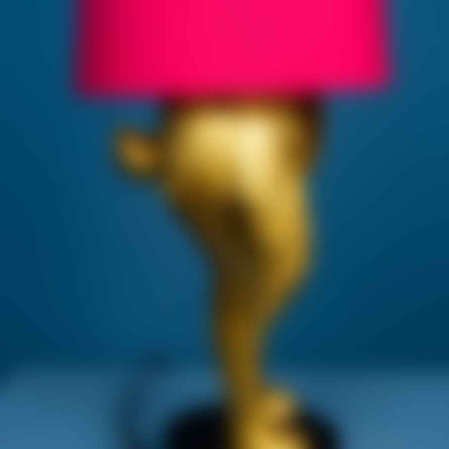 Werner Voss Hiding Bunny Table Lamp With Pink Shade