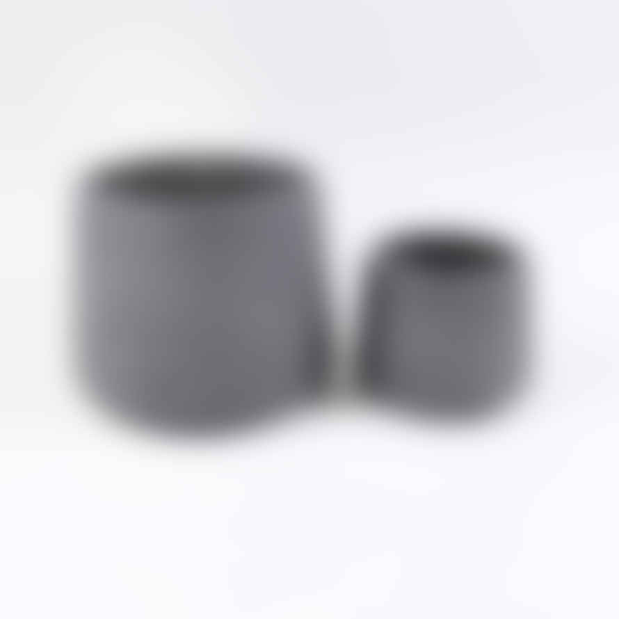 Garden Trading Set of 2 Tapered Stratton Plant Pots - Carbon