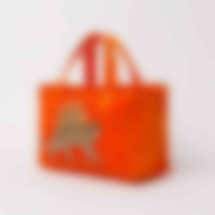 Elizabeth Scarlett Orange Popsicle Leopard Velvet Day Bag