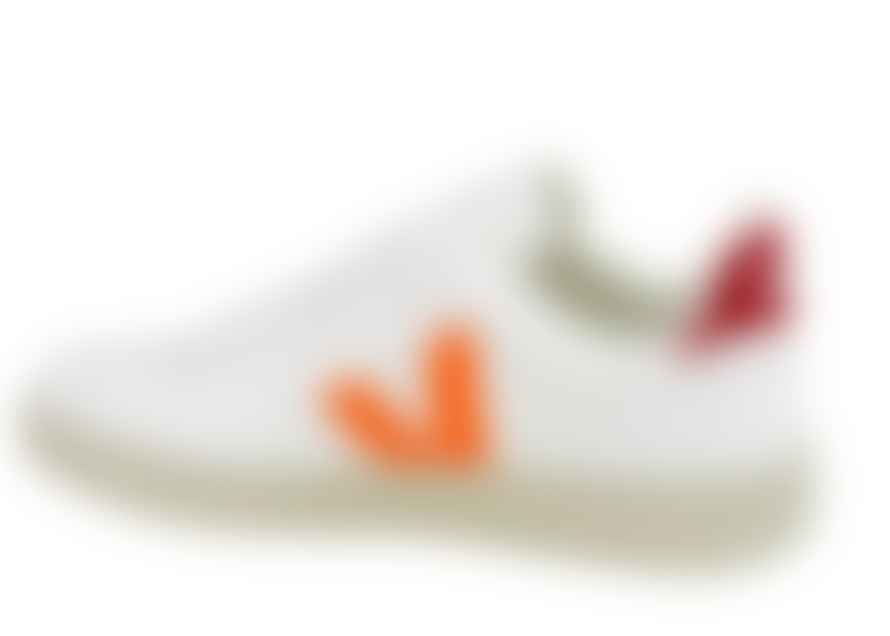 Veja Scarpe V-10 Cwl Uomo White/Orange Fluo/Marsala