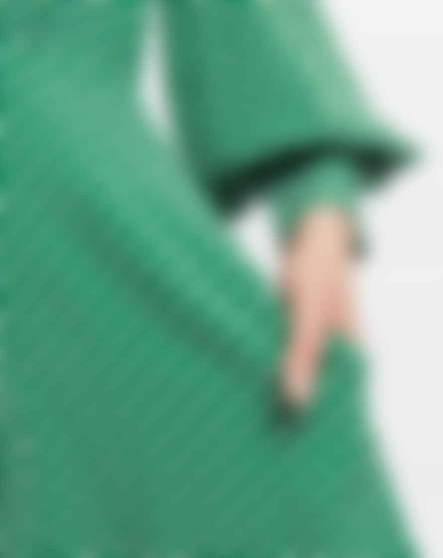 Louche Nancy Polka Dot Print Long Sleeve Mini Dress In Green
