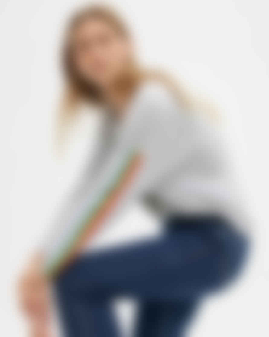 Absolut Cashmere Mia Sweater Light Grey / Rainbow Stripe