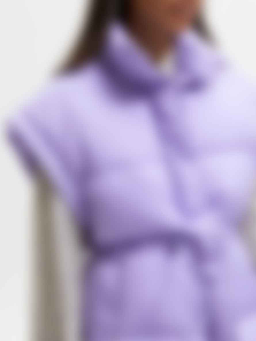 Selected Femme Bianca Puffer Vest - Violet Tulip 