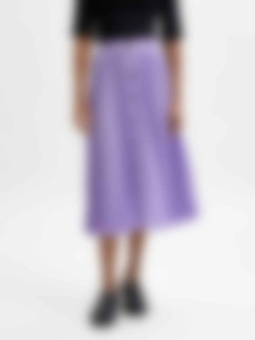 Selected Femme Plisse Midi Skirt - Violet Tulip
