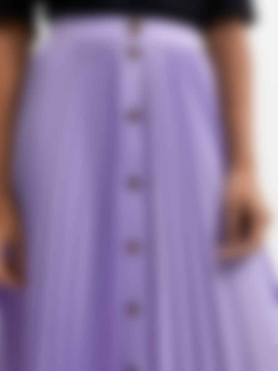 Selected Femme Plisse Midi Skirt - Violet Tulip