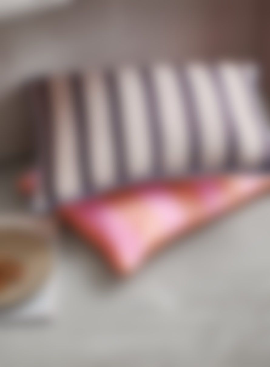 HKliving Satin & Velvet Cushion In Orange & Pink