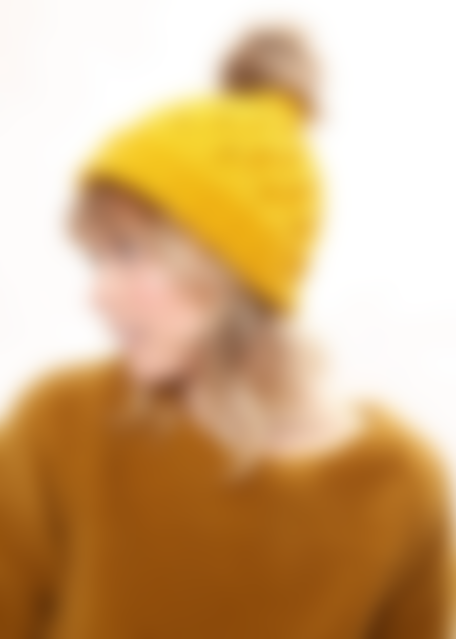 Louche London Shauna Cable Knitted Beanie With Faux Fur Bobble