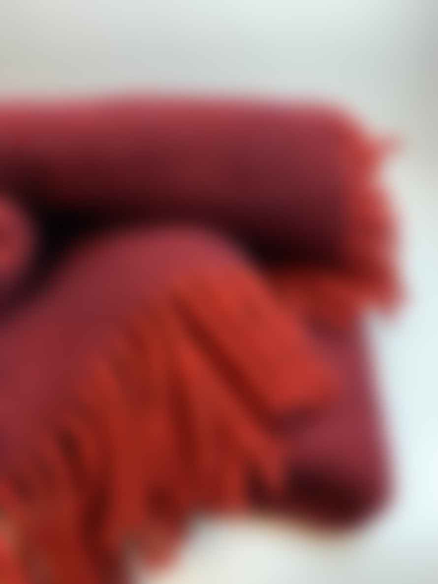 D&T Design Blanket Wool Herringbone Red/ Bordeaux FB 11