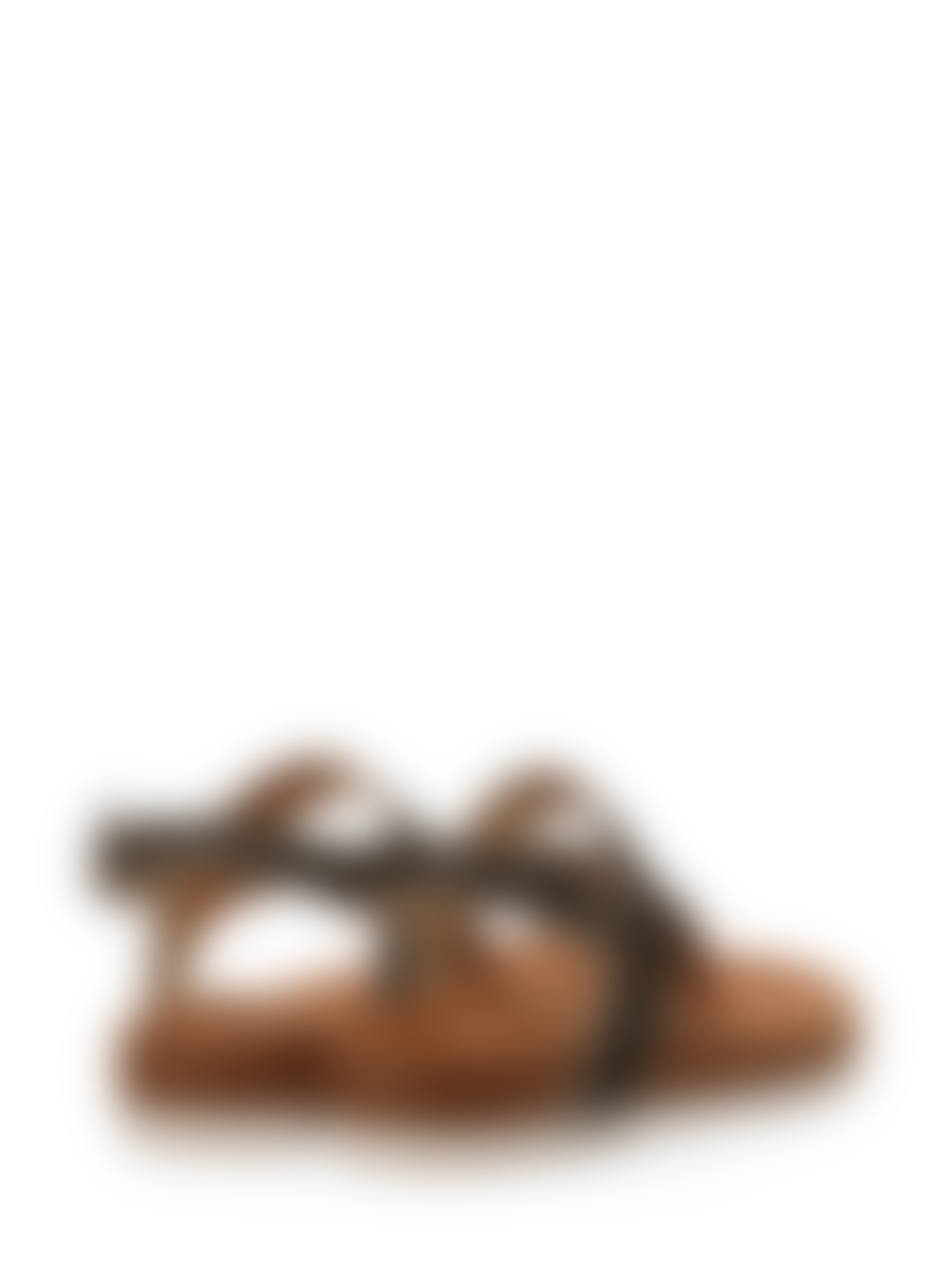 Maruti  Bear Hairon Leather Sandels In Black Pixel