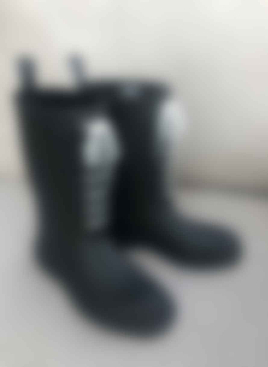 Sulman Footwear Black Linnea Rubber Boot with Laces 