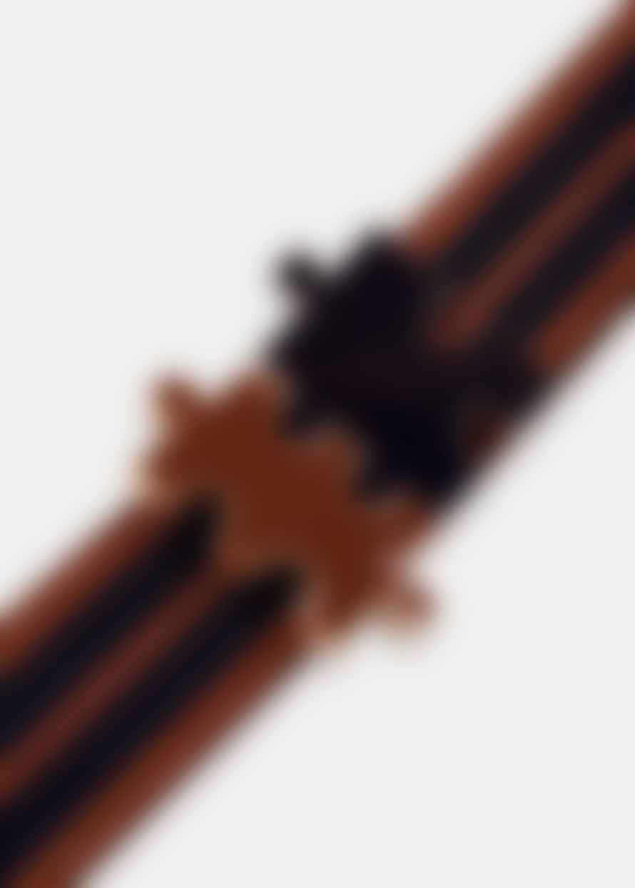 Essentiel Antwerp Striped Belt with Puzzle Shaped Clasps Brown/Black
