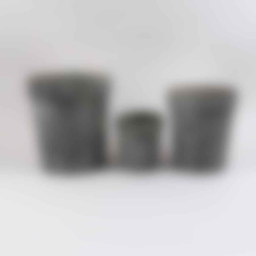 Grand Illusions Set of 3 Zinc Plant Pots