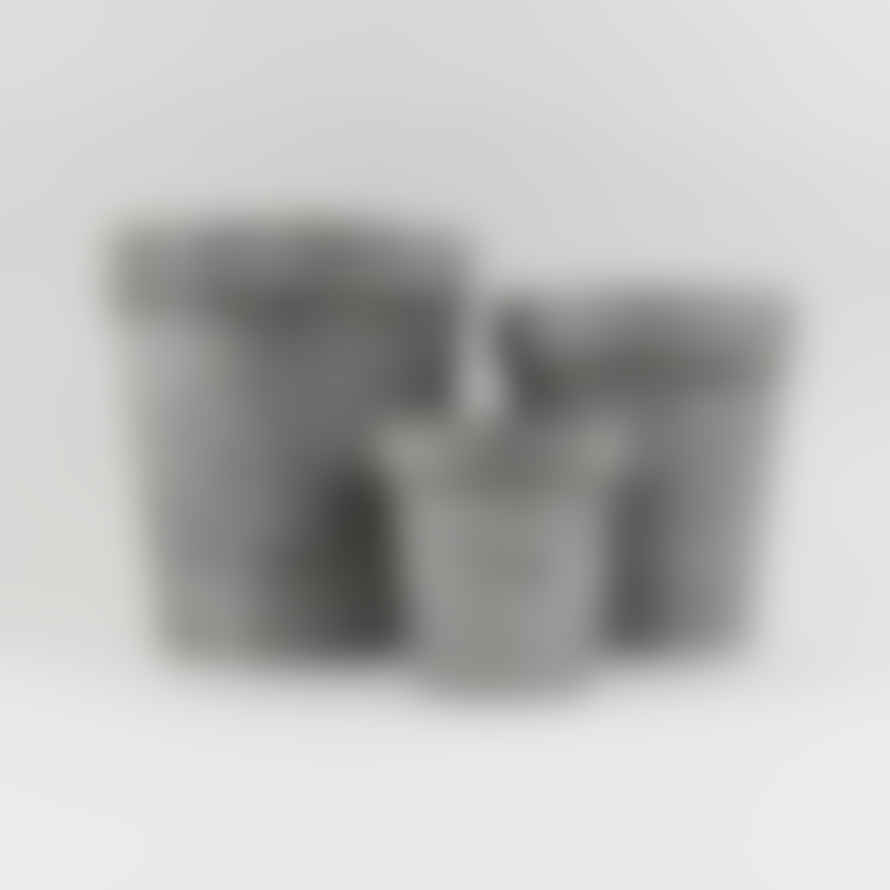Grand Illusions Set of 3 Zinc Plant Pots