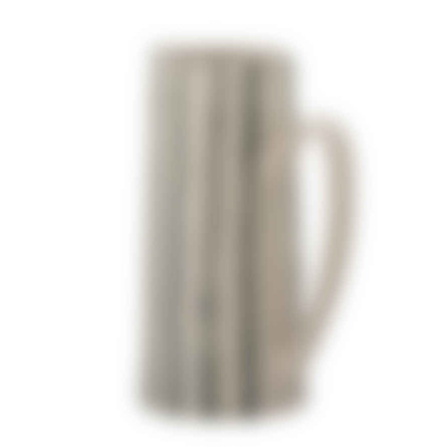 Bloomingville Green Begonia Stoneware Stripe Tall Jug