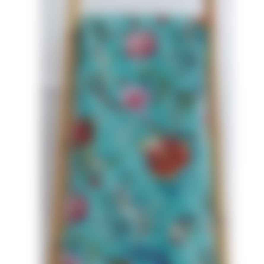 Powell Craft Teal Exotic Flower Print Kantha Throw