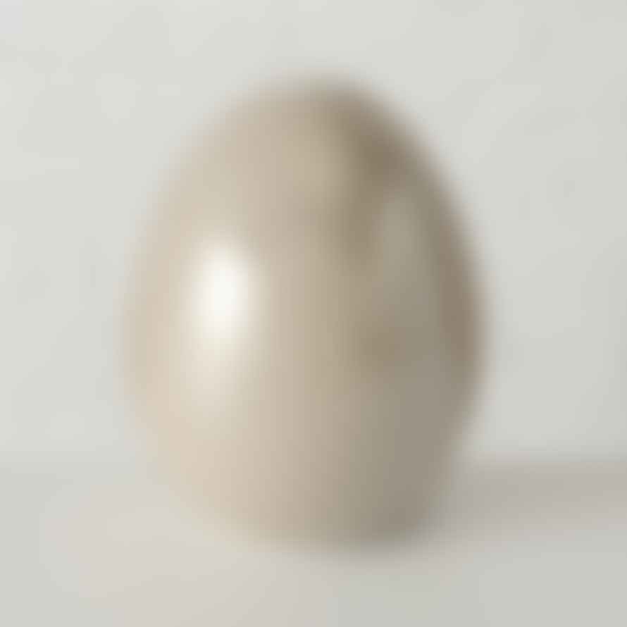 &Quirky Ceramic Pearlized Easter Egg Ornament : Beige, Sage Green Or Yellow