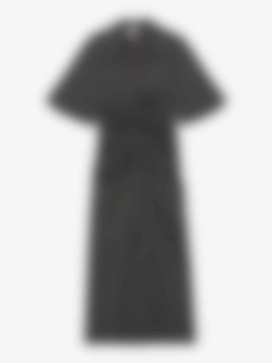 Ganni Stretch Stripe V-Neck Fitted Dress - Phantom