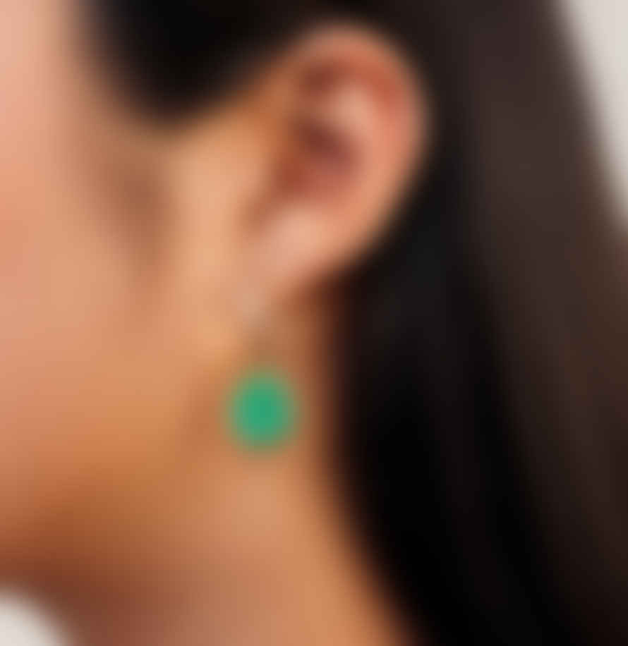 Wolf & Moon Beatrice Hoop Earrings In Emerald